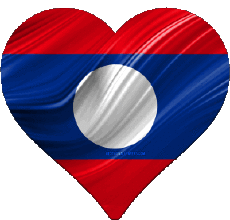 Bandiere Asia Laos Cuore 