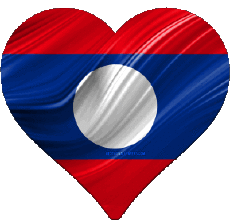 Drapeaux Asie Laos Coeur 