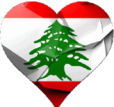 Flags Asia Lebanon Heart 