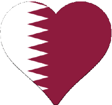 Fahnen Asien Katar Herz 