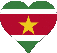 Bandiere America Suriname Cuore 