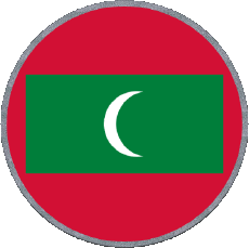 Drapeaux Asie Maldives Rond 