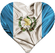 Drapeaux Amériques Guatemala Coeur 