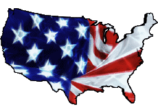 Fahnen Amerika U.S.A - National Karte 