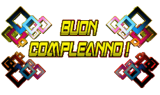 Messagi Italiano Buon Compleanno Astratto - Geometrico Sfondo trasparente 003 