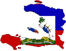 Fahnen Amerika Haiti Karte 