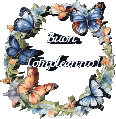 Nachrichten Italienisch Buon Compleanno Farfalle Transparenter Hintergrund 007 