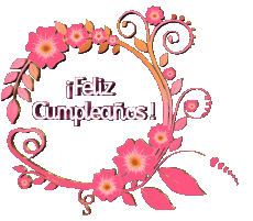 Messages Espagnol Feliz Cumpleaños Floral Fond Transparent 022 