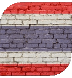 Drapeaux Asie Thaïlande Carré 
