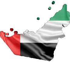 Flags Asia United Arab Emirates Map 