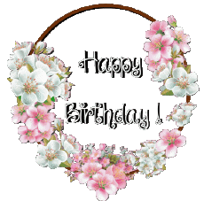 Messagi Inglese Happy Birthday Floral 018 