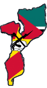 Bandiere Africa Mozambico Carta Geografica 