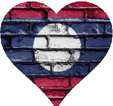 Banderas Asia Laos Corazón 