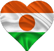 Drapeaux Afrique Niger Coeur 