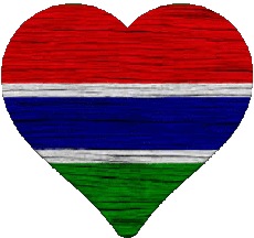 Drapeaux Afrique Gambie Coeur 