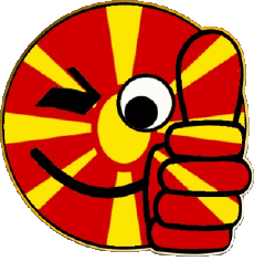 Fahnen Europa Mazedonien Smiley - OK 
