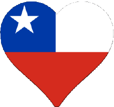 Bandiere America Chile Cuore 
