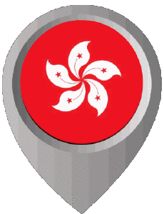 Fahnen Asien Hong Kong Standort-Pin 