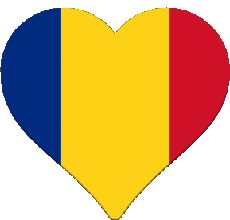 Flags Europe Romania Heart 