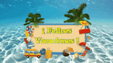 Mensajes Español Felices Vacaciones Fondo animado 002 