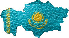 Bandiere Asia Kazakistan Carta Geografica 
