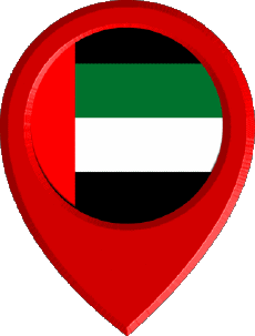 Fahnen Asien Vereinigte Arabische Emirate Standort-Pin 