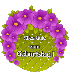 Nachrichten Deutsche Alles Gute zum Geburtstag Blumen Transparenter Hintergrund 019 