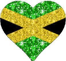 Fahnen Amerika Jamaika Herz 