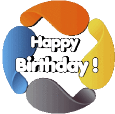 Nachrichten Englisch Happy Birthday Abstract - Geometric Transparenter Hintergrund 011 