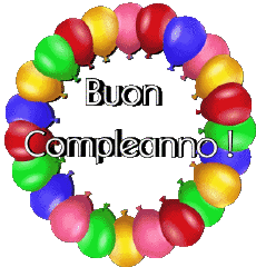 Nachrichten Italienisch Buon Compleanno Palloncini - Coriandoli 008 