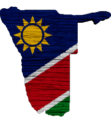 Fahnen Afrika Namibia Karte 
