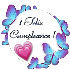 Mensajes Español Feliz Cumpleaños Mariposas Fondo transparente 010 