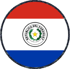 Drapeaux Amériques Paraguay Rond 