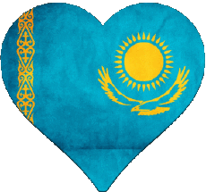 Drapeaux Asie Kazakstan Coeur 