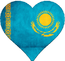 Fahnen Asien Kazakhstan Herz 