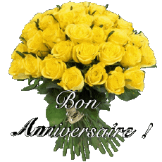 Messagi Francese Bon Anniversaire Floral Sfondo trasparente 015 