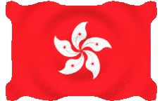 Banderas Asia Hong Kong Ondulación 