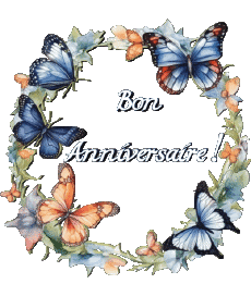 Messagi Francese Bon Anniversaire Papillons Sfondo trasparente 007 