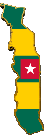 Banderas África Togo Mapa 