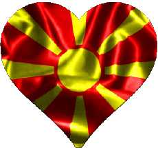 Banderas Europa Macedonia Corazón 
