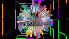 Messages Français Bon Anniversaire Abstrait - Géométrique Fond Animé 001 