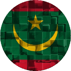 Drapeaux Afrique Mauritanie Rond 