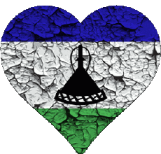 Drapeaux Afrique Lesotho Coeur 