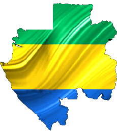 Bandiere Africa Gabon Carta Geografica 