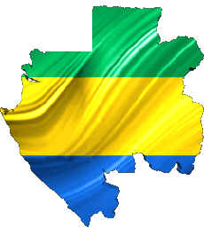 Drapeaux Afrique Gabon Carte 