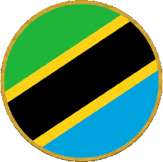 Drapeaux Afrique Tanzanie Rond 