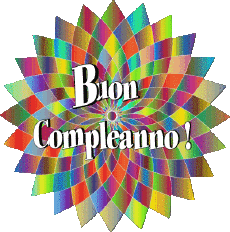 Messages Italien Buon Compleanno Astratto - Geometrico Fond Transparent 022 
