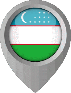 Fahnen Asien Usbekistan Standort-Pin 