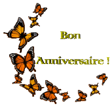 Mensajes Francés Bon Anniversaire Papillons 009 