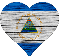 Drapeaux Amériques Nicaragua Coeur 